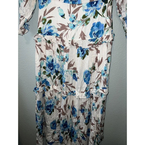 BTFL-Life Dress Size XS Blue White Floral Dainty Coquette - Picture 14 of 16